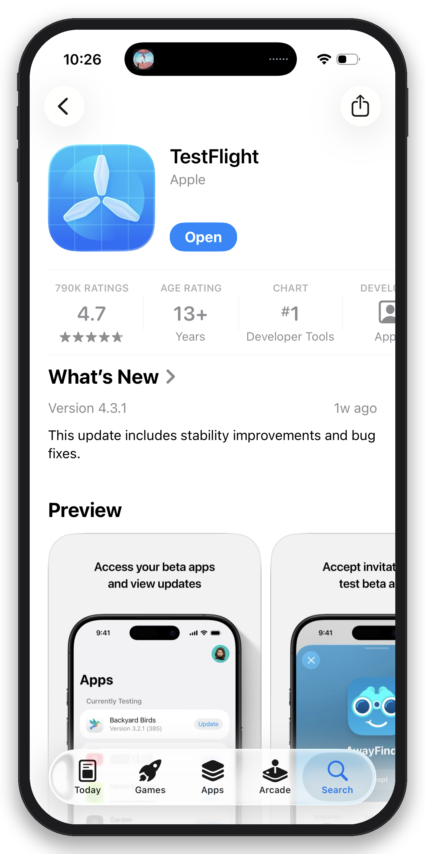 Install TestFlight screenshot